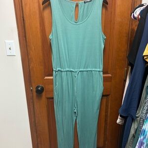 Teal Sleeveless Jumpsuit